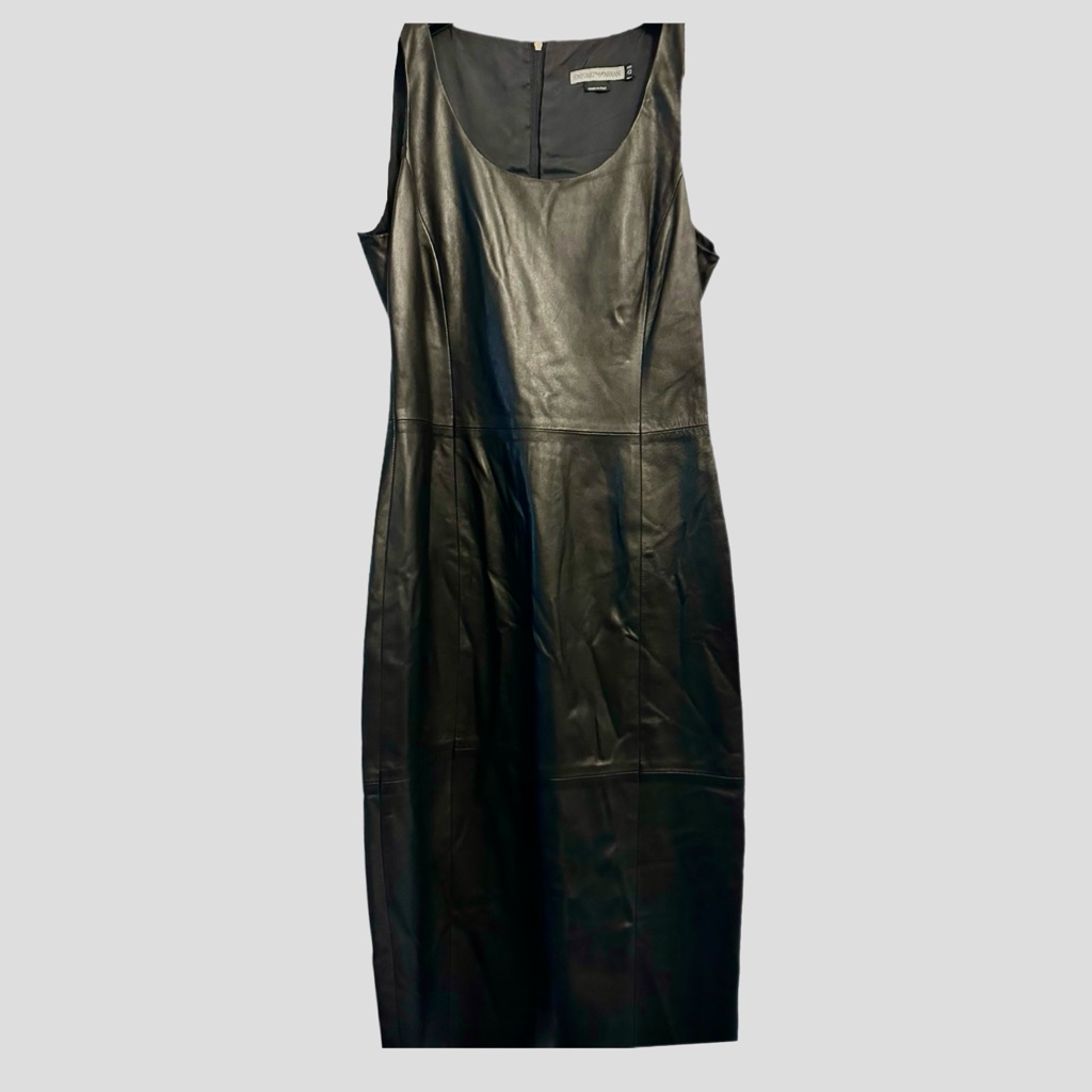 Vintage Emporio Armini Made In Italy Black Leather Dress